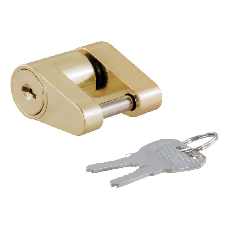 Picture of Curt Coupler Lock (1/4" Pin, 3/4" Latch Span, Padlock, Brass-Plated) - 23022
