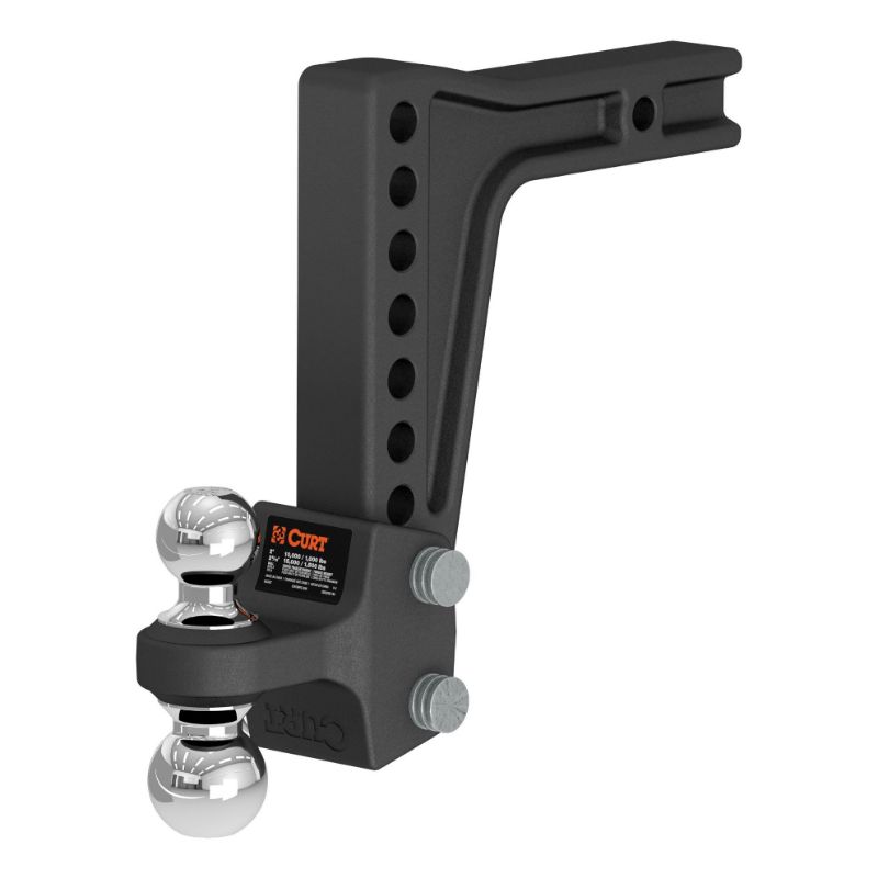 Picture of Curt Deep-Drop Adjustable Trailer Hitch Ball Mount with Dual Ball, 2" Shank, 15K - 45936
