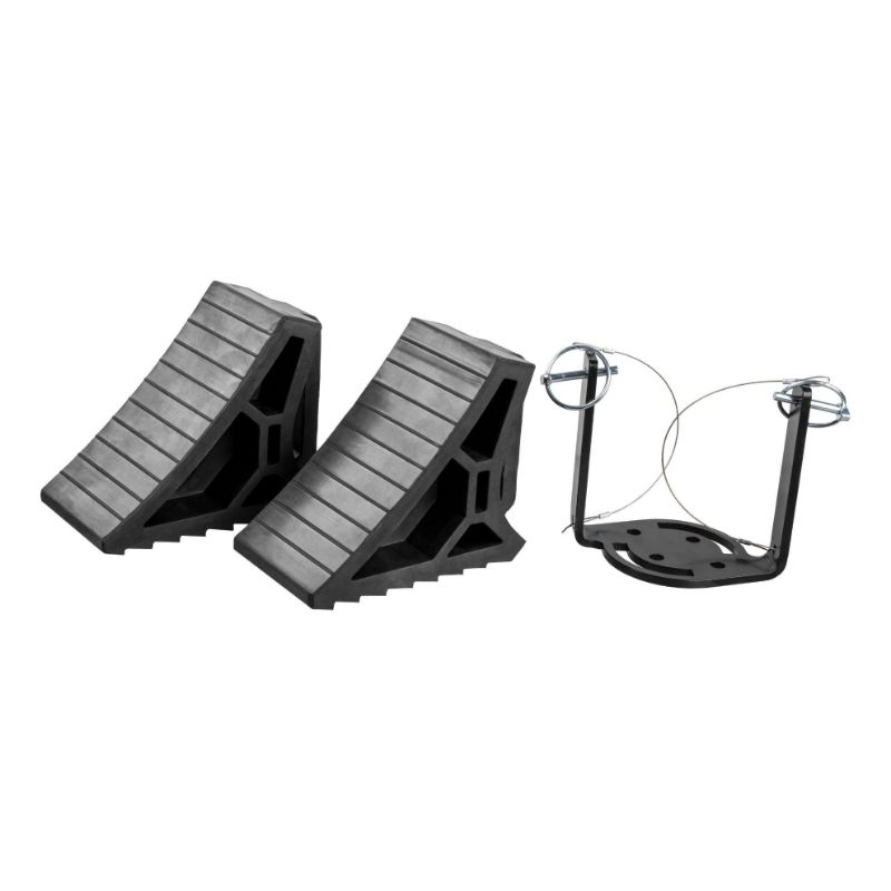 Picture of Curt HD Wheel Chocks 2-Pack with Mounting Bracket - 22802