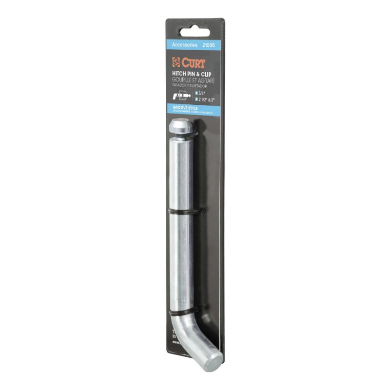 Picture of Curt Heavy-Duty 5/8" Hitch Pin with Groove (2-1/2" or 3" Receiver, Zinc, Packaged) - 21506