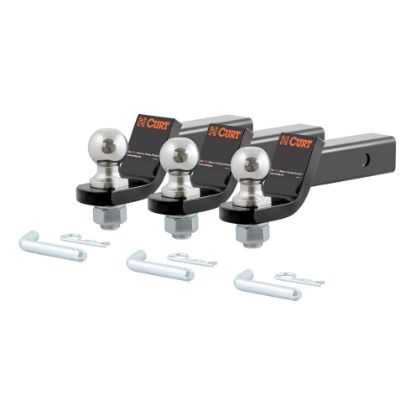 Picture of Curt Loaded Ball Mounts with 2" Balls (2" Shank, 7,500 lbs., 2" Drop, 3-Pack) - 45037