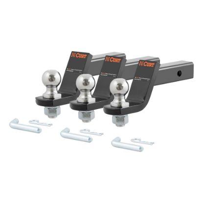 Picture of Curt Loaded Ball Mounts with 2" Balls (2" Shank, 7,500 lbs., 4" Drop, 3-Pack) - 45057