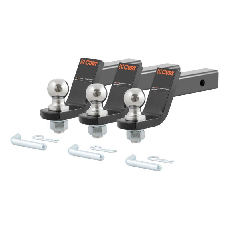 Picture of Curt Loaded Ball Mounts with 2" Balls (2" Shank, 7,500 lbs., 4" Drop, 3-Pack) - 45057