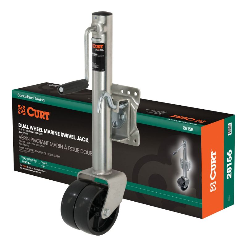 Picture of Curt Marine Jack with Dual 6" Wheels (1,500 lbs, 10" Travel, Packaged) - 28156