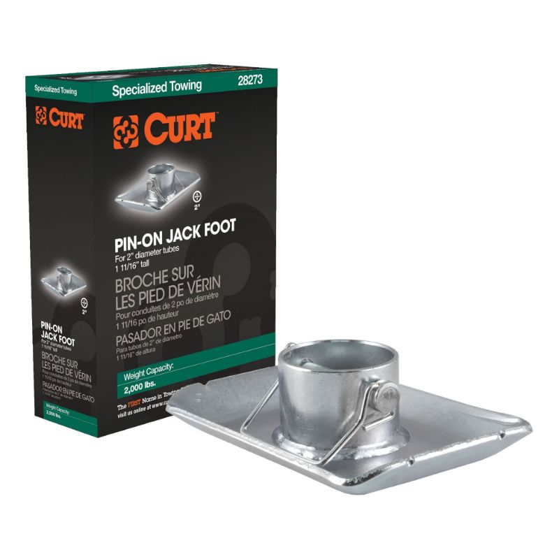 Picture of Curt Pin-On Jack Foot (Fits 2" Tube, 2,000 lbs, 1-11/16" Height, Packaged) - 28273
