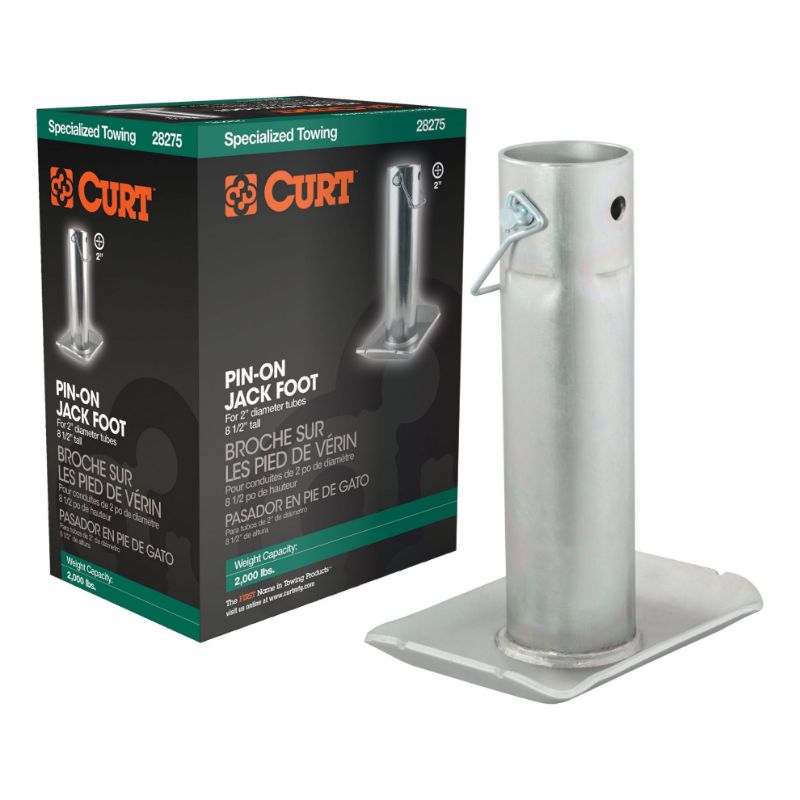Picture of Curt Pin-On Jack Foot (Fits 2" Tube, 2,000 lbs, 8-1/2" Height, Packaged) - 28275