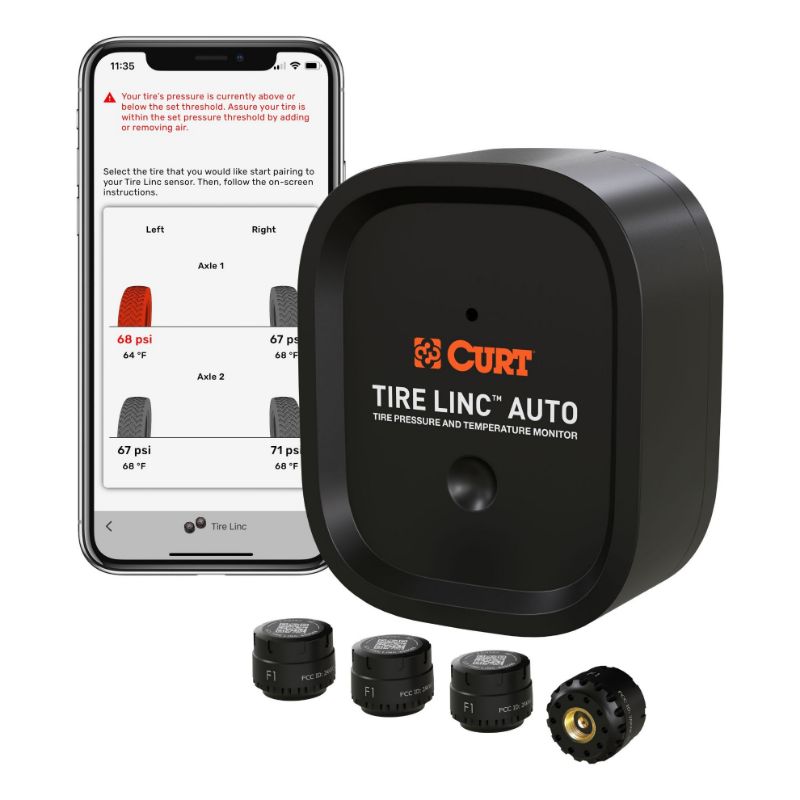 Picture of Curt Tire Linc Auto Advanced TPMS Tire Pressure Monitoring System - 57009