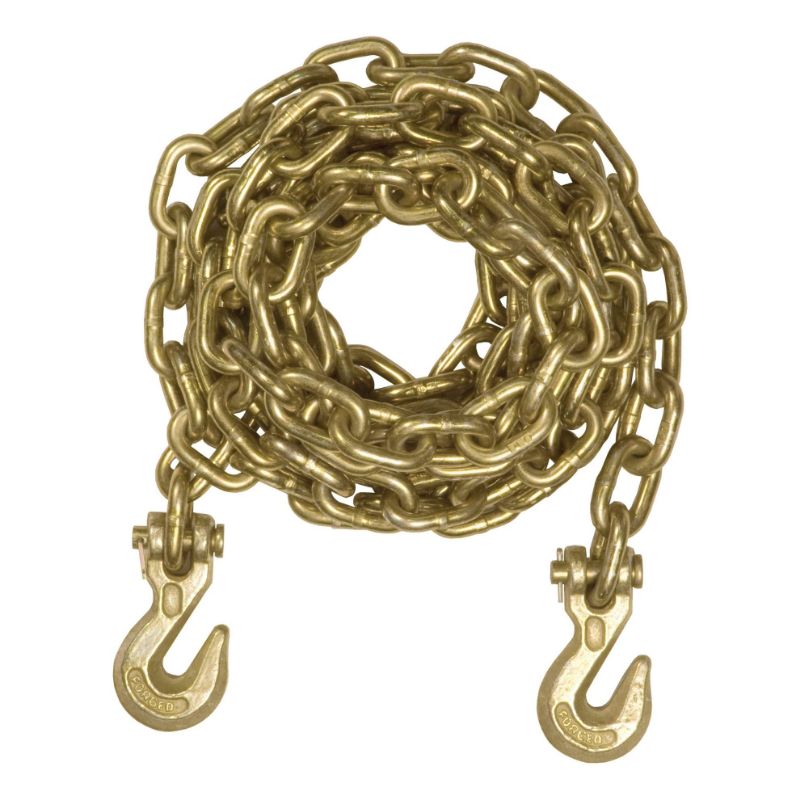 Picture of Curt 14' Transport Binder Safety Chain with 2 Clevis Hooks (18,800 lbs, Yellow Zinc) - 80305