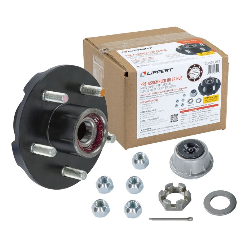 Picture of Curt Complete Pre-Greased Hub Assembly with Lug Nuts - 3,500-lb. Axles, 1/2" Stud - 2024013263
