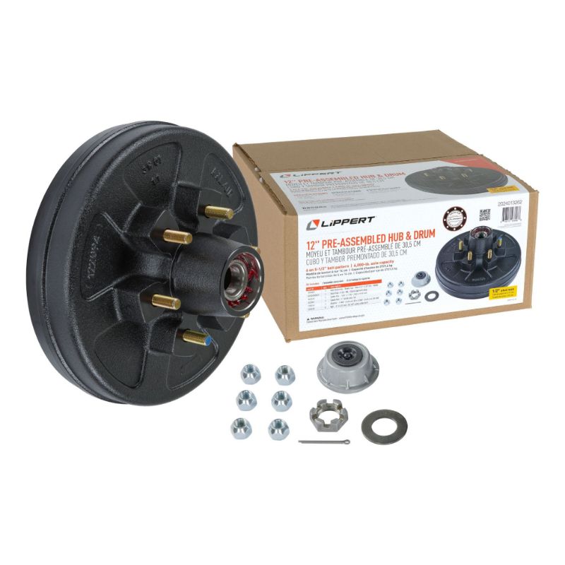 Picture of Curt Complete Pre-Greased Hub Assembly with Lug Nuts - 6,000-lb. Axles, 1/2" Stud - 2024013262