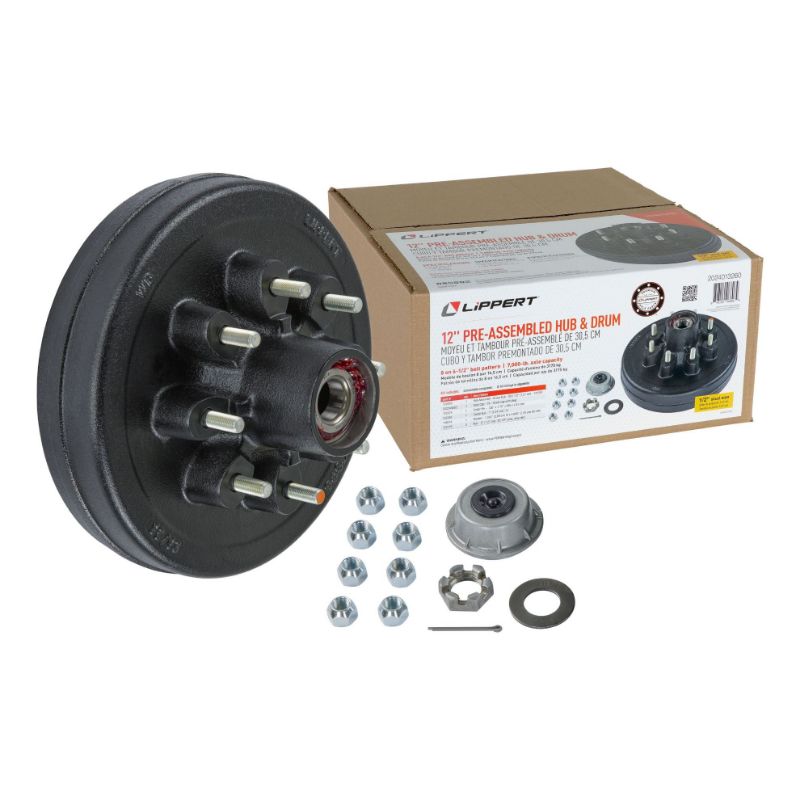 Picture of Curt Complete Pre-Greased Hub with Lug Nuts - 7,000-lb. Axles, 1/2” Stud #2024013260 - 2024013260