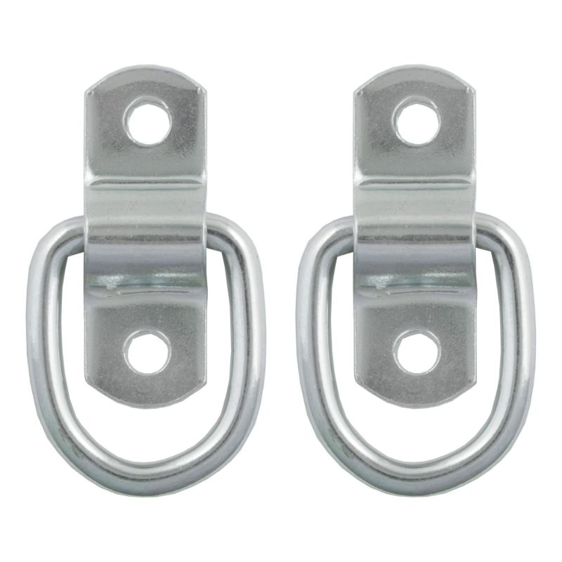 Picture of Curt 1" x 1-1/4" Surface-Mounted Tie-Down D-Rings (1,200 lbs, Clear Zinc, 2-Pack)