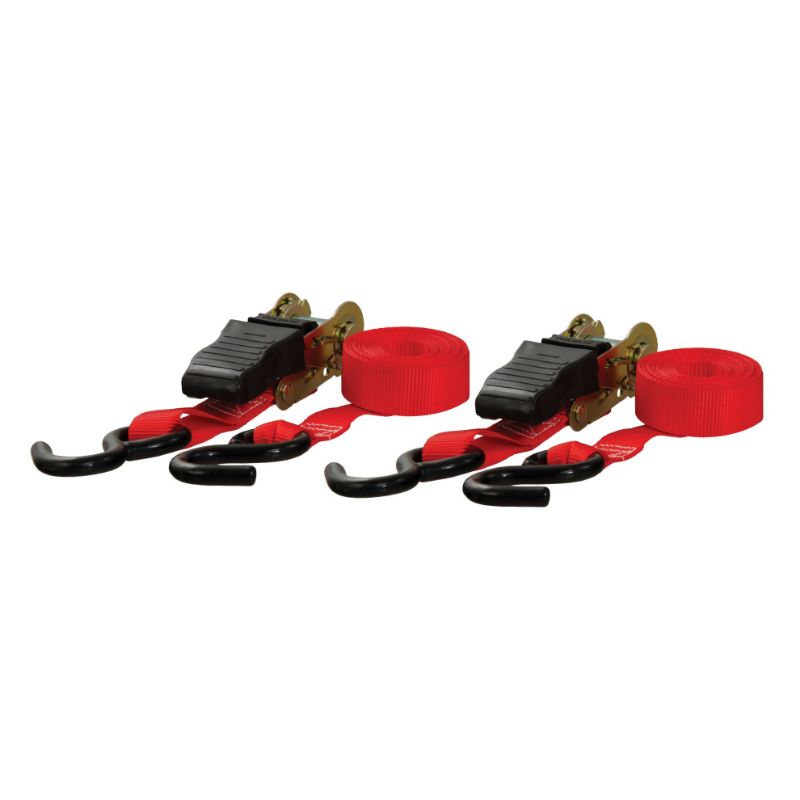 Picture of Curt 10 Red Cargo Straps with S-Hooks (500 lbs, 2-Pack)