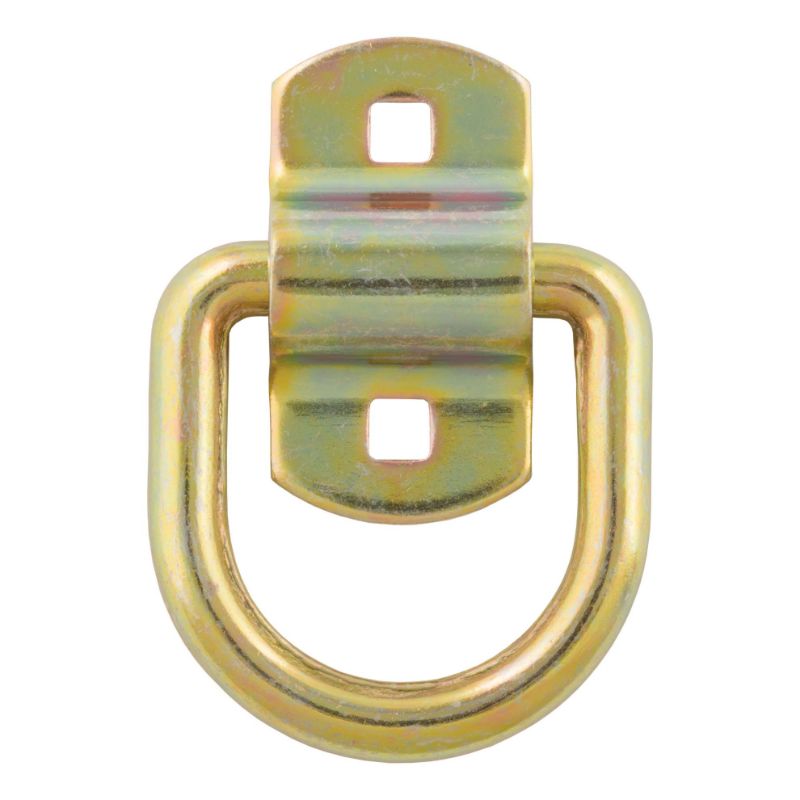 Picture of Curt 3" x 3" Surface-Mounted Tie-Down D-Ring (3,600 lbs, Yellow Zinc)