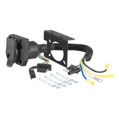 Picture of Curt Dual-Output Electrical Adapter (Adds 7-Way RV Blade to 4-Way Flat) - 57672