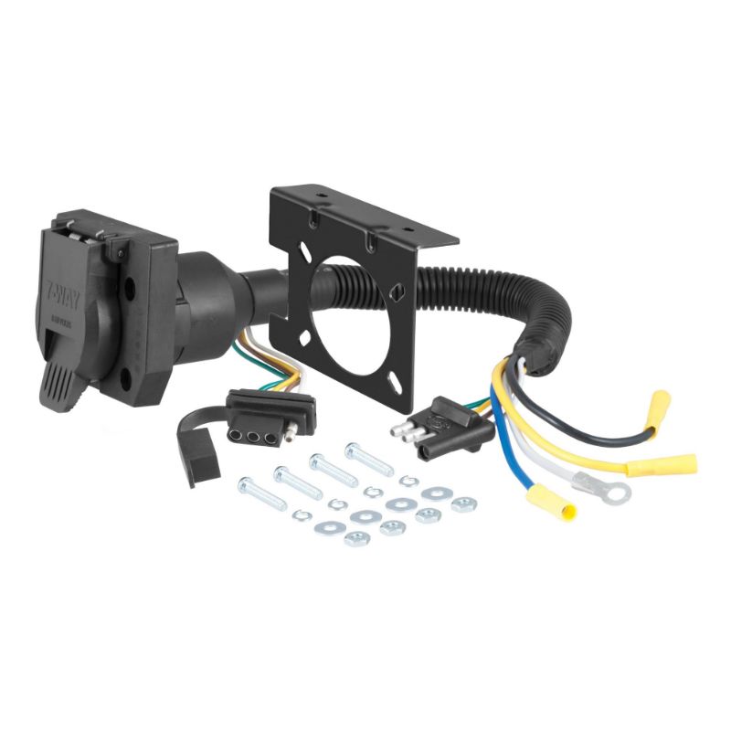 Picture of Curt Dual-Output Electrical Adapter (Adds 7-Way RV Blade to 4-Way Flat) - 57672