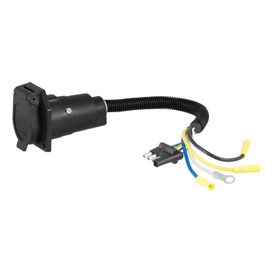 Picture of Curt Electrical Adapter (4-Way Flat Vehicle to 7-Way RV Blade Trailer) - 57184