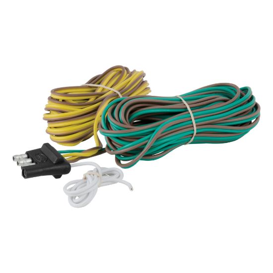 Picture of Curt 4-Way Flat Connector for Rewiring Trailer, Includes 20' Wires (Packaged) - 57220