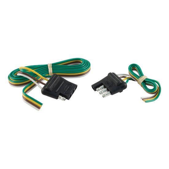 Picture of Curt 4-Way Flat Connector Plug & Socket with 12" & 48" Wires (Packaged) - 58355