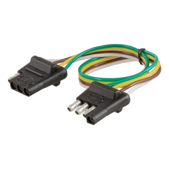 Picture of Curt 4-Way Flat Connector Plug & Socket with 12" Wires - 58380