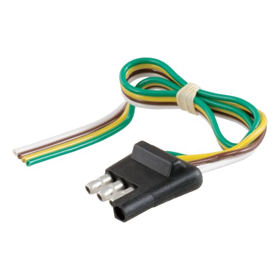 Picture of Curt 4-Way Flat Connector Plug with 12" Wires (Trailer Side) - 58030