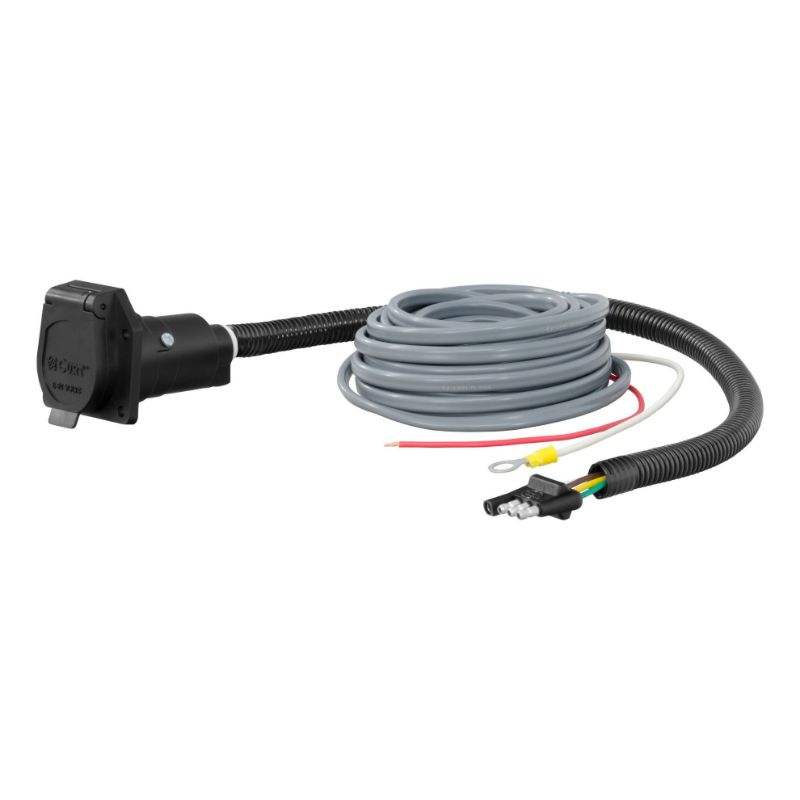 Picture of Curt 4-Way Flat Electrical Adapter with Brake Controller Wiring - 57186