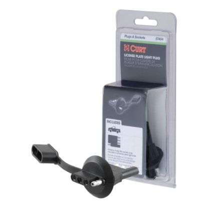 Picture of Curt 4-Way Flat License Plate Light Plug Adapter (Packaged) - 57404