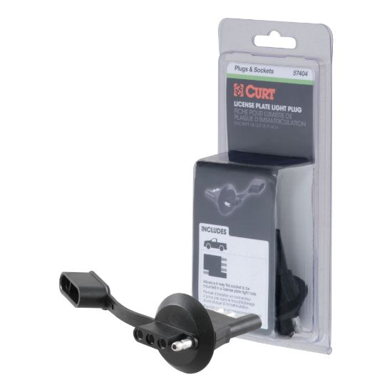 Picture of Curt 4-Way Flat License Plate Light Plug Adapter (Packaged) - 57404