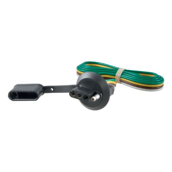 Picture of Curt 4-Way Flat License Plate Light Plug Connector Socket with 36" Wires - 58405