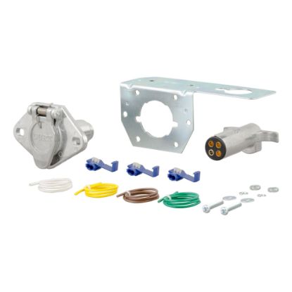 Picture of Curt 4-Way Round Connector Plug & Socket with Hardware (Packaged) - 58677