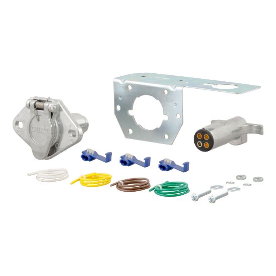 Picture of Curt 4-Way Round Connector Plug & Socket with Hardware (Packaged) - 58677