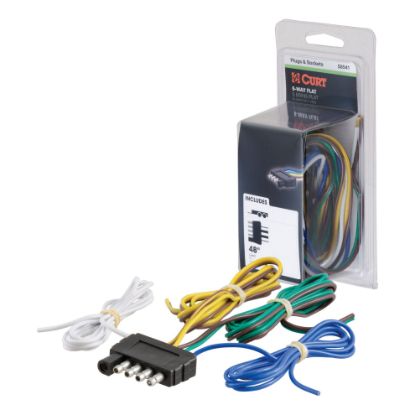 Picture of Curt 5-Way Flat Connector Plug with 48" Wires (Trailer Side, Packaged) - 58541