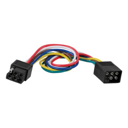 Picture of Curt 6-Way Square Connector Plug & Socket with 12" Wires (Packaged) - 58034