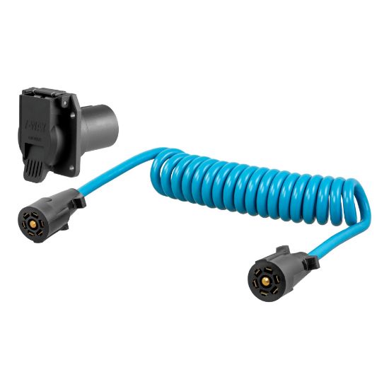 Picture of Curt 8' Dinghy Towing Electrical Adapter & Socket (7-Way RV Blade, Fits USCAR) - 57284