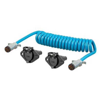 Picture of Curt 8' Dinghy Towing Electrical Extension & Sockets (6-Way Round) - 57286