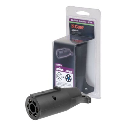 Picture of Curt Adapter (7-Way RV Blade to 6-Way Round Trailer, Center Pin Auxiliary, Packaged) - 57261