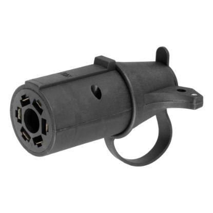 Picture of Curt Adapter with Tester (7-Way RV Blade to 6-Round Trailer, Center Pin Auxiliary) - 57255