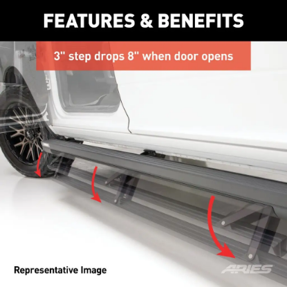 Picture of Aries ACTIONTRAC 69.6 POWERED RUNNING BOARDS SELECT JEEP WRANGLER JL