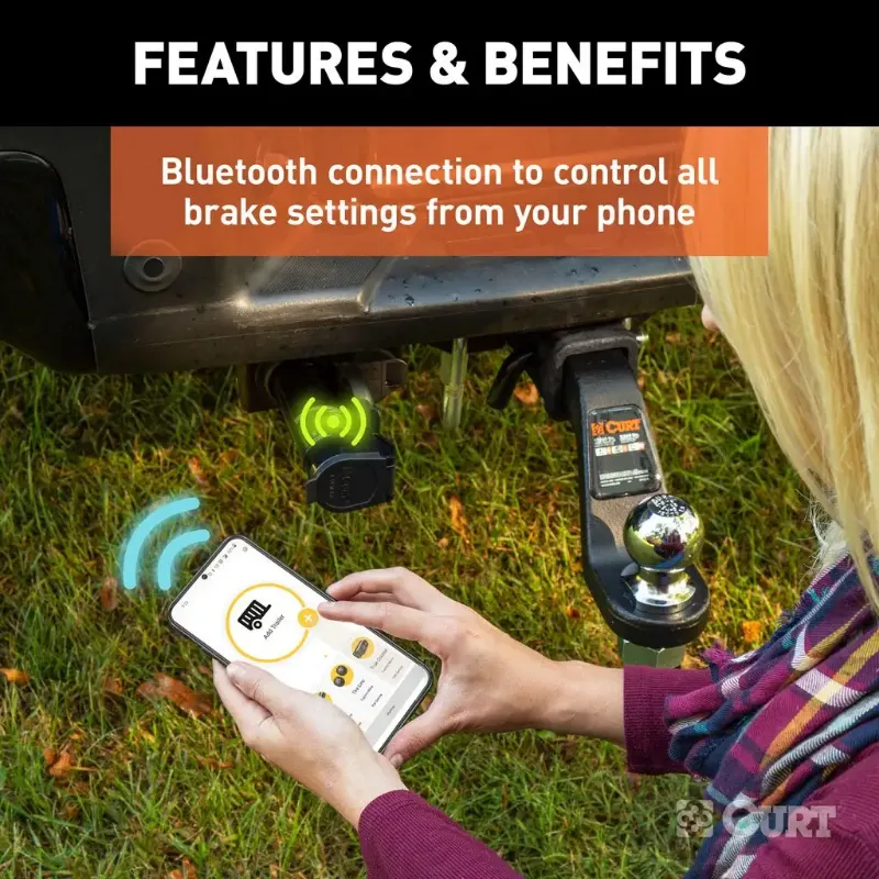 Picture of Curt Echo Mobile Trailer Brake Controller, 7-Way, Bluetooth® Smartphone Connection - 51180