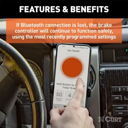 Picture of Curt Echo Mobile Trailer Brake Controller, 7-Way, Bluetooth® Smartphone Connection - 51180