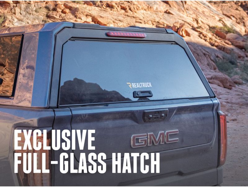 Picture of RealTruck Ascend Truck Cap FGC-4500 - 2019-2026 Chevrolet Silverado/Sierra 1500 (5' 8" Short Bed, Cypress Gray) - PA-26177-GBD