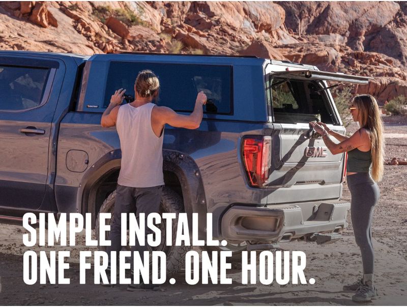 Picture of RealTruck Ascend Truck Cap FGC-4500 - 2019-2026 Chevrolet Silverado/Sierra 1500 (5' 8" Short Bed, MultiShield) - PA-26177-LNX