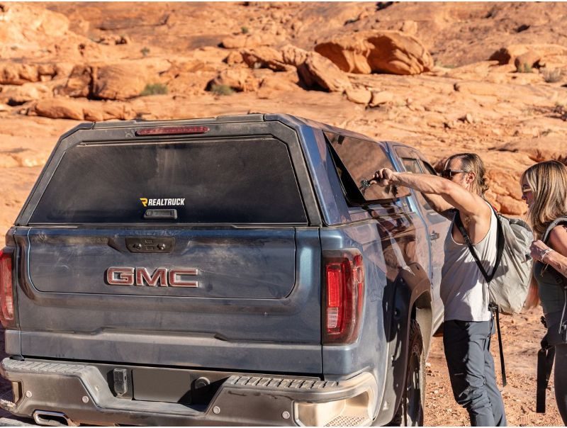 Picture of RealTruck Ascend Truck Cap FGC-4500 - 2021-2026 Ford F150 (5' 7" Short Bed, Rapid Red Metallic Tintcoat) - PA-26270-D4