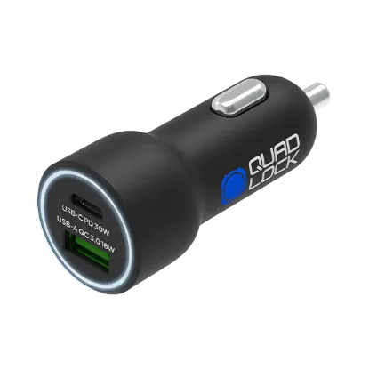 Picture of Quad Lock 48W Dual Car Charger - USB-C PD + USB-A QC3.0