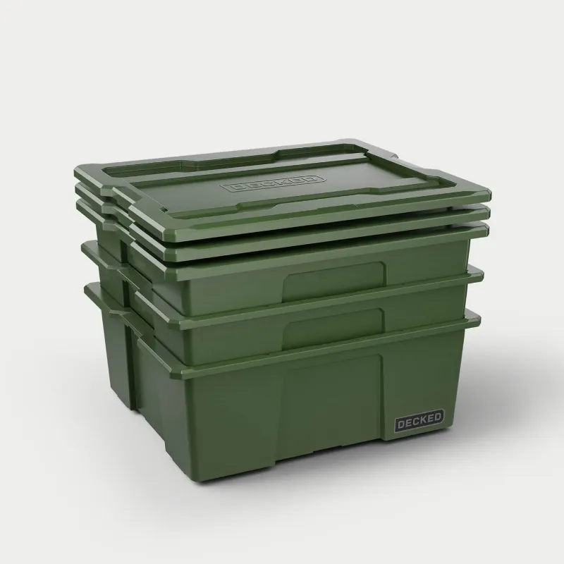 Picture of DECKED Payloader 32 Storage Bin - Ranger Green (3-Pack)