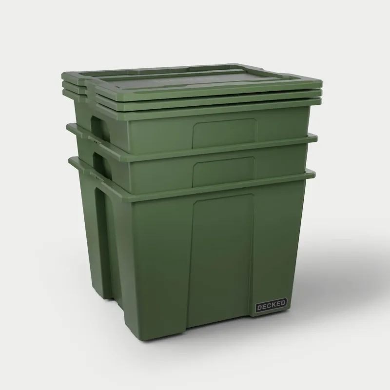 Picture of DECKED Payloader 64 Storage Bin - Ranger Green (3-Pack)