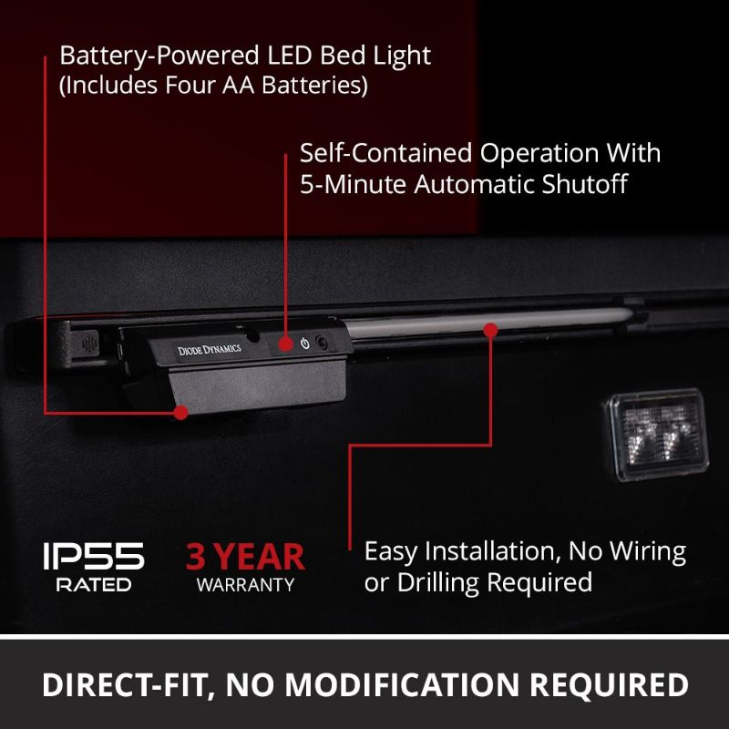 Picture of Diode Dynamics LED Bed Light Bed Rail Adapter Select 2005-2026 Toyota Tundra/Tacoma - DD8981